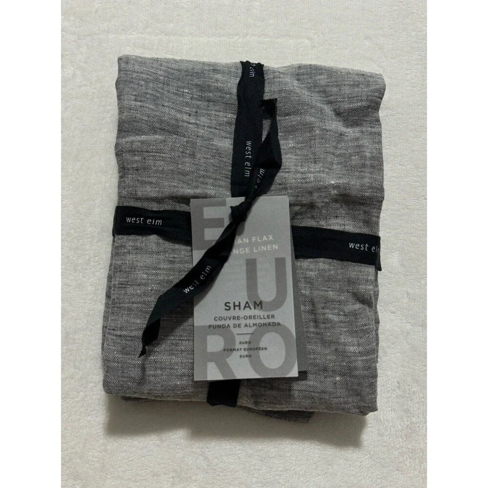 West Elm Belgian Flax Melange Linen Euro Pillow Sham 26